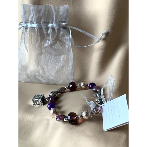SOLD Valerie Parr Hill Crystal & Bead Prayer Box Bracelet NEW WITH TAG - Picture 1 of 8